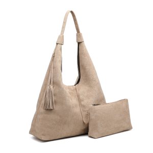 Removable Pouch Suede Hobo Shoulder Bag with Tassel - Image 5