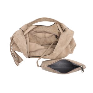 Removable Pouch Suede Hobo Shoulder Bag with Tassel - Image 7