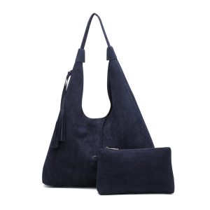 Removable Pouch Suede Hobo Shoulder Bag with Tassel - Image 10