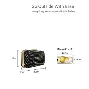 Rhinestone Glitter Clutch Bag Sparkly Evening Purse - Image 2