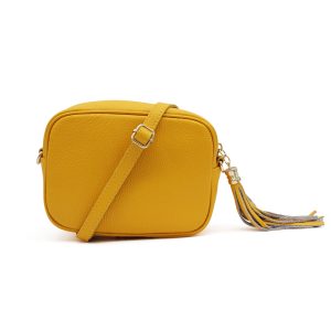 Italian Genuine Leather Crossbody Bag with Tassel Zipper - Image 21