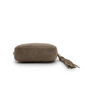 Genuine Italian Suede Leather Crossbody Bag with Tassel Zip - Image 15