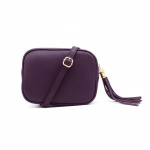Italian Genuine Leather Crossbody Bag with Tassel Zipper - Image 19