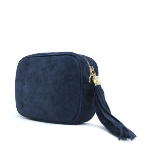 Genuine Italian Suede Leather Crossbody Bag with Tassel Zip - Image 11