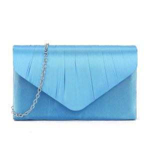 Elegant Secure Flap Pleated Envelope Evening Clutch Bag - Image 1