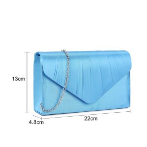 Elegant Secure Flap Pleated Envelope Evening Clutch Bag - Image 2