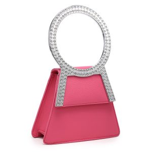 Rhinestone Round Handle Mini Bag with Magnetic Flap Closure - Image 6