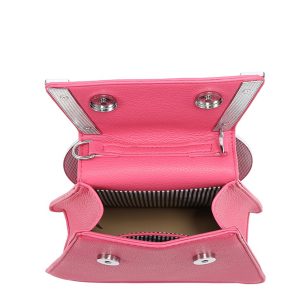 Rhinestone Round Handle Mini Bag with Magnetic Flap Closure - Image 8