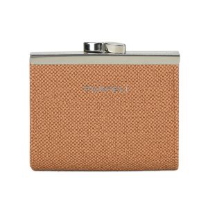 Textured Small Kiss Lock Clasp Coin Purse Compact Pouch