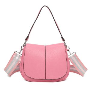 Textured Flap Wide Patterned Crossbody Shoulder Handbag - Image 1