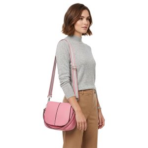 Textured Flap Wide Patterned Crossbody Shoulder Handbag - Image 4