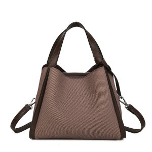 Bucket Stlye Woven Textured Crossbody Shoulder Bag