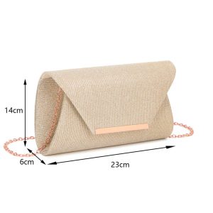 Elegant Glitter Shimmer Envelope Evening Clutch Bag - Image 2