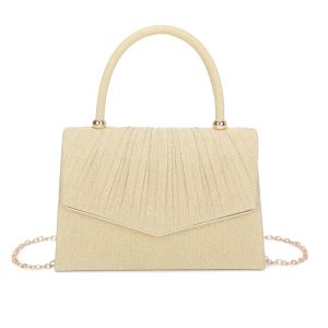 Elegant Glitter Pleated Evening Clutch Envelope Bag - Image 1