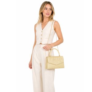Elegant Glitter Pleated Evening Clutch Envelope Bag - Image 4