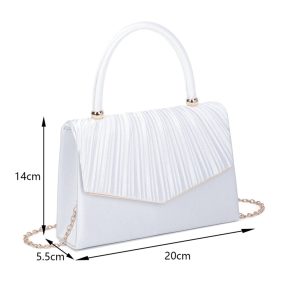Elegant Pleated Flap Evening Clutch Purse Envelope Bag - Image 2