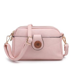 Compact Multi Zip Crossbody Bag with Front Button Flap - Image 13
