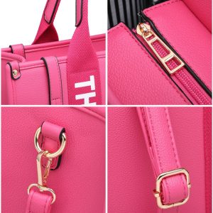 Structured Tote Bag with Zip Closure and Multi Pockets - Image 4