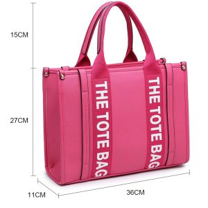Structured Tote Bag with Zip Closure and Multi Pockets - Image 2