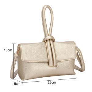 Knotted Loop Top Handle Mini Crossbody Shoulder Handbag - Image 2