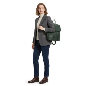 Vintage Style Textured Magnetic Flap Drawstring Backpack - Image 4