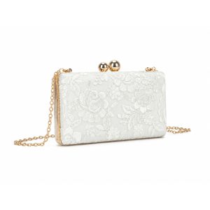 Floral Embroidered Evening Clutch with Kisslock Closure - Image 9