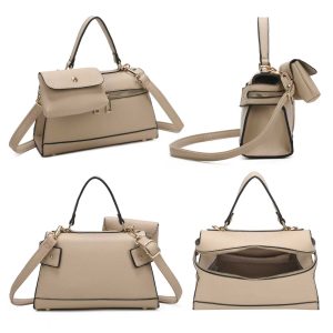 Structured Crossbody Shoulder Handbag with Matching Pouch - Image 3