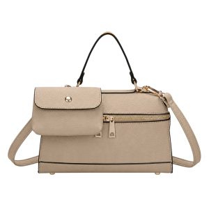 Structured Crossbody Shoulder Handbag with Matching Pouch - Image 1