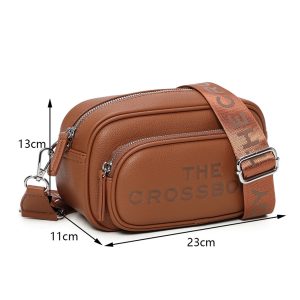 Stylish Front Pockets Wide Woven Crossbody Camera Bag - Image 2