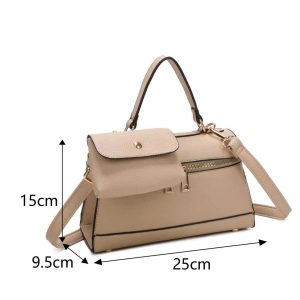 Structured Crossbody Shoulder Handbag with Matching Pouch - Image 2