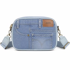 Jean Style Denim Crossbody Bag with Adjustable Strap - Image 6