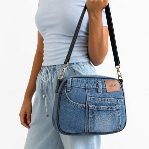Jean Style Denim Crossbody Bag with Adjustable Strap - Image 8