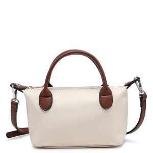 Two Tone Top Handle Crossbody Bag with Zip Closure - Image 14