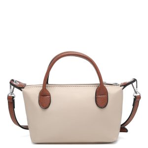 Two Tone Top Handle Crossbody Bag with Zip Closure - Image 7