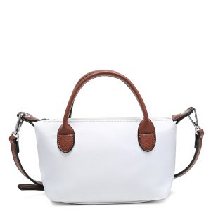 Two Tone Top Handle Crossbody Bag with Zip Closure - Image 13