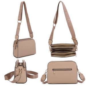 Modern Dual Zipper Compartments Spacious Crossbody Bag - Image 3