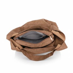 Slouchy Hobo Shoulder Bag with Matching Zip Pouch Set - Image 7