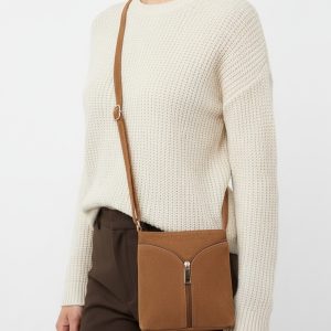 Compact Crossbody Bag with Decorative Zip Detail - Image 2