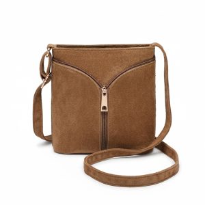 Compact Crossbody Bag with Decorative Zip Detail - Image 1