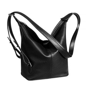 Slouchy Vegan Leather Convertible Crossbody Shoulder Bag