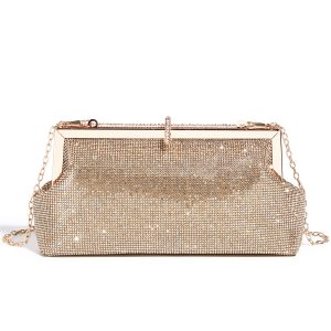 Glamorous Sparkling Crystal Detail Evening Clutch Bag
