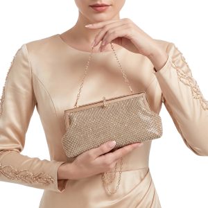 Glamorous Sparkling Crystal Detail Evening Clutch Bag - Image 4