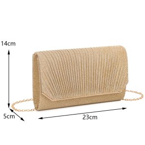 Glamorous Shimmering Envelope Evening Clutch Bag Purse - Image 2