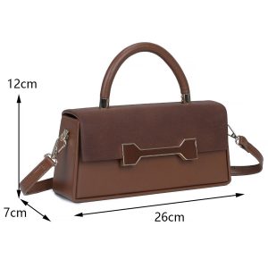 Sleek Rectangular Sophisticated Formal Shoulder Handbag - Image 2