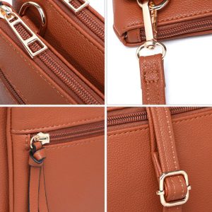 Multi Compartment Crossbody Bag with Zip Pockets - Image 4