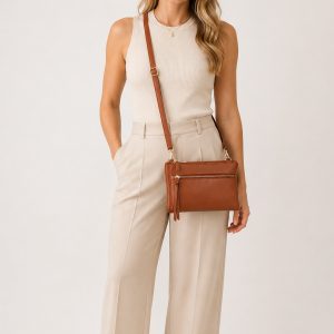 Multi Compartment Crossbody Bag with Zip Pockets - Image 3