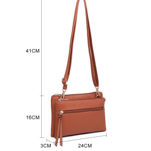Multi Compartment Crossbody Bag with Zip Pockets - Image 2
