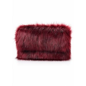 Faux Fur Flap Clutch Bag with Detachable Chain Strap - Image 8