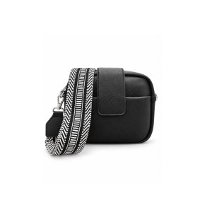 Compact Camera Crossbody Bag with Wide Patterned Strap - Image 6
