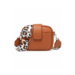 Compact Camera Crossbody Bag with Wide Patterned Strap - Image 7